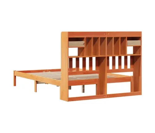 Riiuliga Voodi Ilma Madratsita, Vahapruun, 150X200cm Männipuit