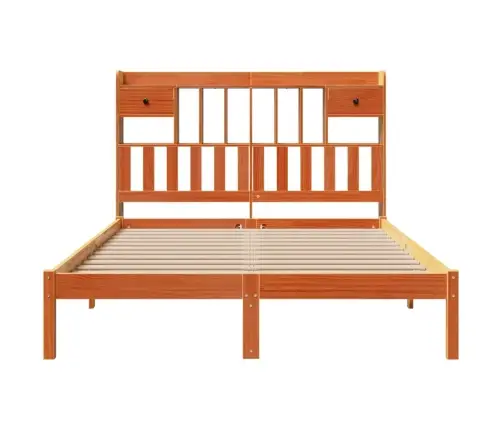 Gulta Ar Grāmatu Plauktu, Bez Matrača, 160X200 Cm, Priedes Koks Vidaxl