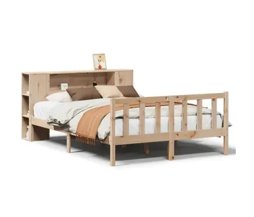 Riiuliga Voodiraam Ilma Madratsita, 135X190 cm Männipuit