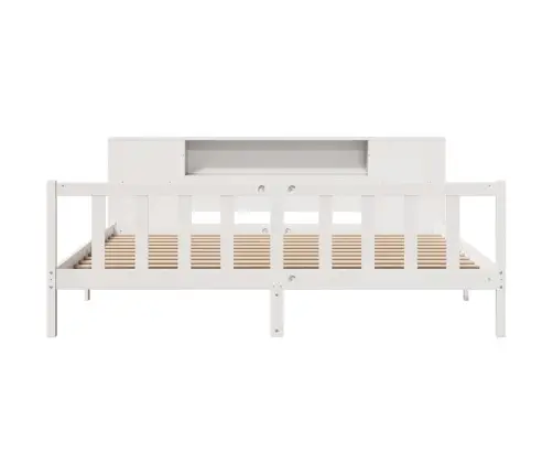 Lova Su Knygų Spinta Be Čiužinio, Balta, 180X200cm Pušis