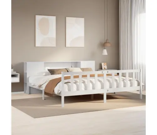 Lova Su Knygų Spinta Be Čiužinio, Balta, 180X200cm Pušis