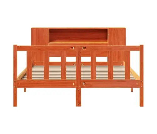 Riiuliga Voodi Ilma Madratsita, Vahapruun, 135X190cm Männipuit