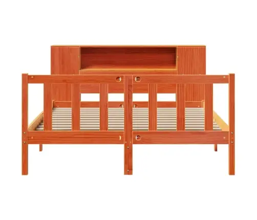 Gulta Ar Grāmatu Plauktu, Bez Matrača, 160X200 Cm, Priedes Koks Vidaxl