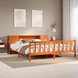 Gulta Ar Grāmatu Plauktu, Bez Matrača, 180X200 Cm, Priedes Koks Vidaxl Gulta Ar Grāmatu Plauktu, Bez Matrača, 180X200 Cm, Priedes Koks Vidaxl