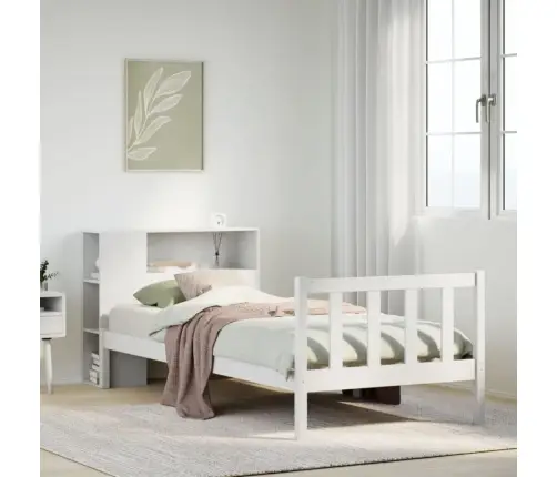 Lova Su Knygų Spinta Be Čiužinio, Balta, 75X190cm Pušis