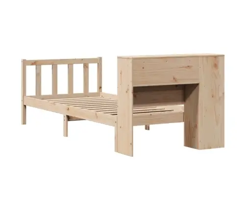 Riiuliga Voodi Ilma Madratsita, 90 X 190 cm Männipuit