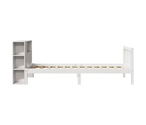 Gulta Ar Grāmatu Plauktu, Bez Matrača, 90X200 Cm, Priedes Koks Vidaxl