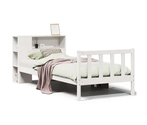 Gulta Ar Grāmatu Plauktu, Bez Matrača, 100X200 Cm, Priedes Koks Vidaxl