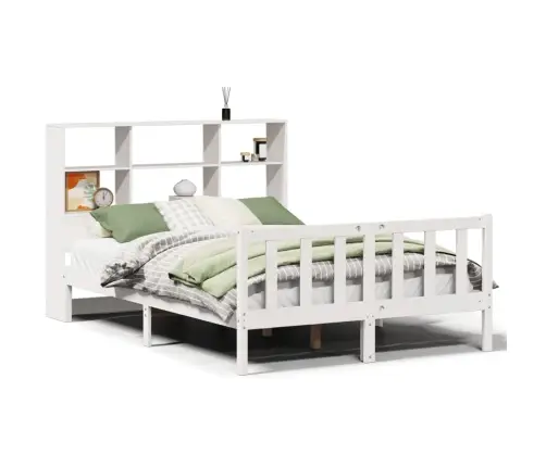 Lova Su Knygų Spinta Be Čiužinio, Balta, 140X190cm Pušis