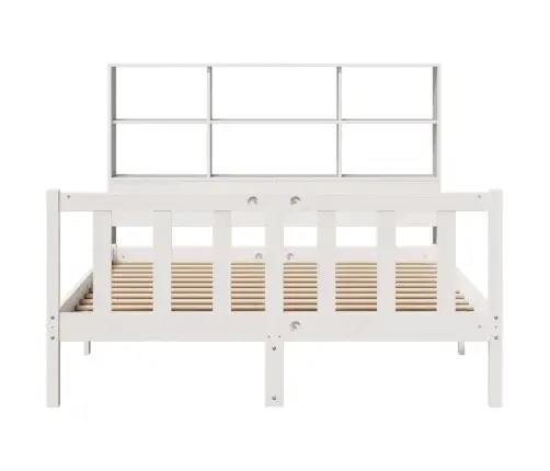 Lova Su Knygų Spinta Be Čiužinio, Balta, 140X190cm Pušis