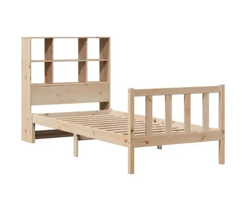 Gulta Ar Grāmatu Plauktu, Bez Matrača, 90X200 Cm, Priedes Koks Vidaxl