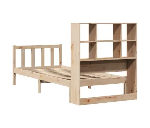 Gulta Ar Grāmatu Plauktu, Bez Matrača, 90X200 Cm, Priedes Koks Vidaxl