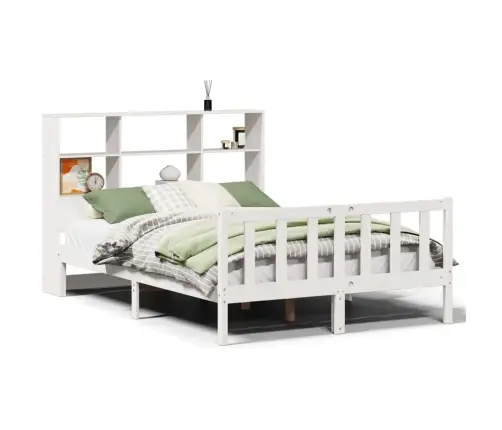 Lova Su Knygų Spinta Be Čiužinio, Balta, 120X200cm Pušis