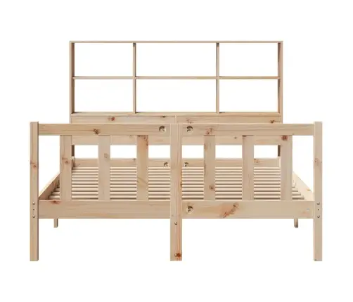 Gulta Ar Grāmatu Plauktu, Bez Matrača, 140X200 Cm, Priedes Koks Vidaxl