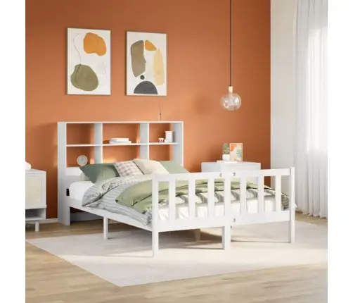 Gulta Ar Grāmatu Plauktu, Bez Matrača, 140X200 Cm, Priedes Koks Vidaxl