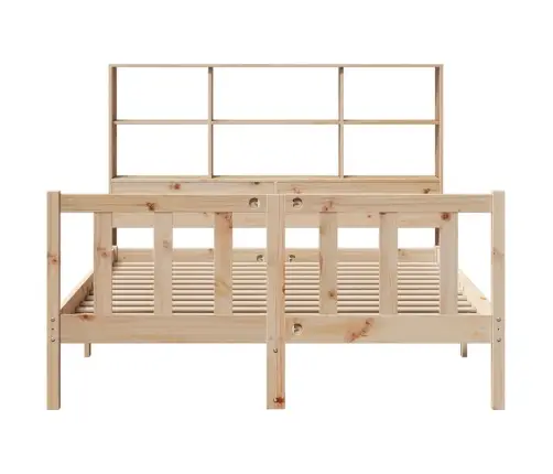 Lova Su Knygų Spinta Be Čiužinio, 150X200cm Pušies Masyvas