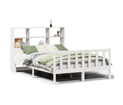 Lova Su Knygų Spinta Be Čiužinio, Balta, 160X200cm Pušis