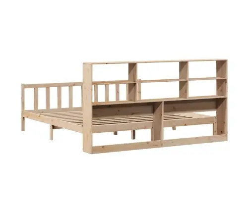 Lova Su Knygų Spinta Be Čiužinio, 180X200cm Pušies Masyvas