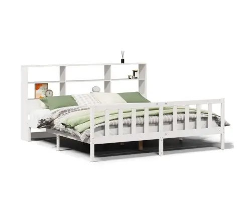 Riiuliga Voodiraam Ilma Madratsita, Valge, 180X200cm Männipuit