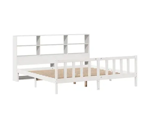 Riiuliga Voodiraam Ilma Madratsita, Valge, 180X200cm Männipuit