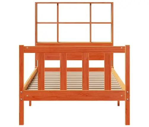 Lova Be Čiužinio/Su Knygų Lentyna, Ruda, 75X190cm Pušis