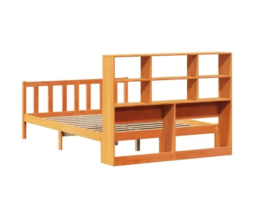 Gulta Ar Grāmatu Plauktu, Bez Matrača, 120X190 Cm, Priedes Koks Vidaxl