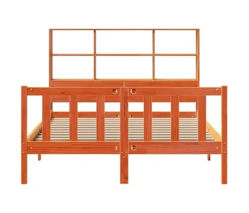 Gulta Ar Grāmatu Plauktu, Bez Matrača, 150X200 Cm, Priedes Koks Vidaxl