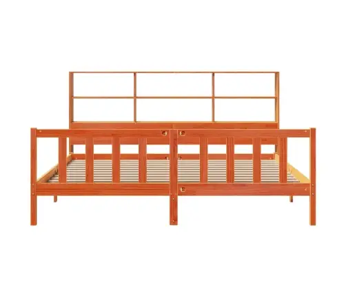 Gulta Ar Grāmatu Plauktu, Bez Matrača, 200X200 Cm, Priedes Koks Vidaxl