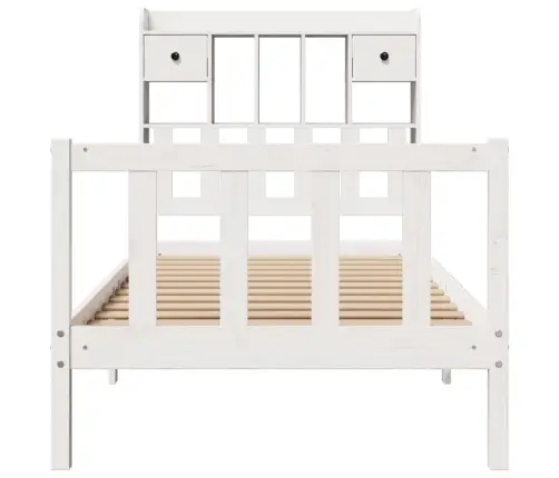 Gulta Ar Grāmatu Plauktu, Bez Matrača, 90X190 Cm, Priedes Koks Vidaxl