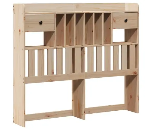 Gulta Ar Grāmatu Plauktu, Bez Matrača, 135X190 Cm, Priedes Koks Vidaxl