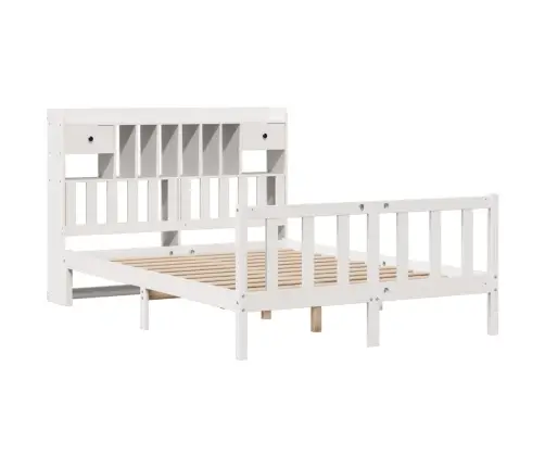 Lova Su Knygų Spinta Be Čiužinio, Balta, 140X190cm Pušis