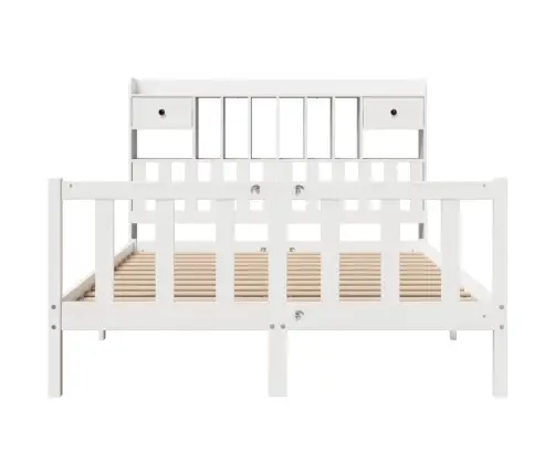 Lova Su Knygų Spinta Be Čiužinio, Balta, 140X190cm Pušis