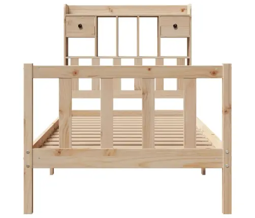 Gulta Ar Grāmatu Plauktu, Bez Matrača, 90X200 Cm, Priedes Koks Vidaxl