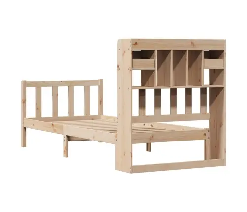 Gulta Ar Grāmatu Plauktu, Bez Matrača, 90X200 Cm, Priedes Koks Vidaxl