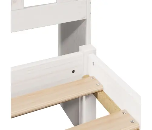 Riiuliga Voodiraam Ilma Madratsita, Valge, 90X200 cm Männipuit