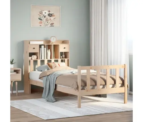 Riiuliga Voodi Ilma Madratsita, 100 X 200 cm Männipuit