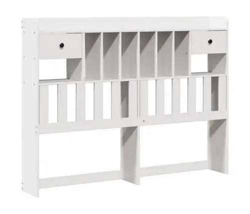 Lova Su Knygų Spinta Be Čiužinio, Balta, 140X200cm Pušis