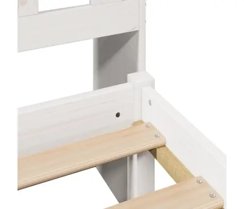 Lova Su Knygų Spinta Be Čiužinio, Balta, 140X200cm Pušis