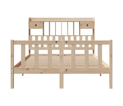 Lova Su Knygų Spinta Be Čiužinio, 160X200cm Pušies Masyvas