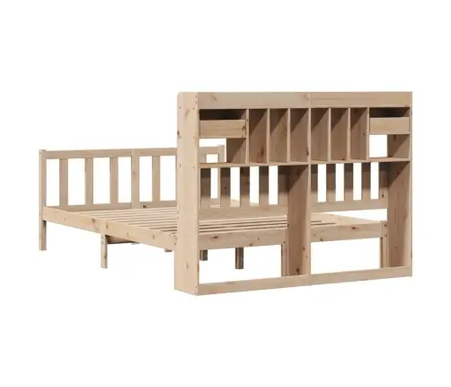 Lova Su Knygų Spinta Be Čiužinio, 160X200cm Pušies Masyvas