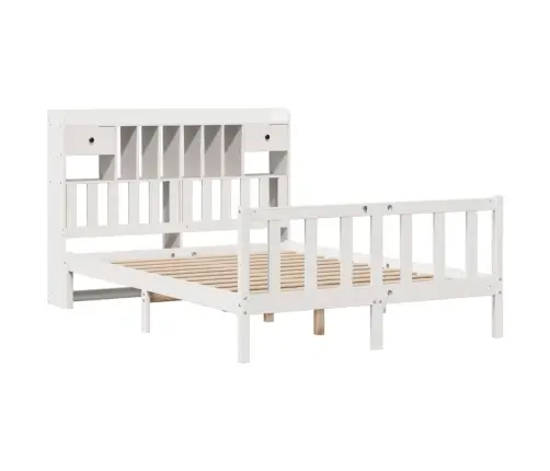 Gulta Ar Grāmatu Plauktu, Bez Matrača, 160X200 Cm, Priedes Koks Vidaxl