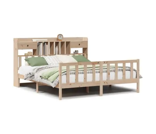 Lova Su Knygų Spinta Be Čiužinio, 180X200cm Pušies Masyvas