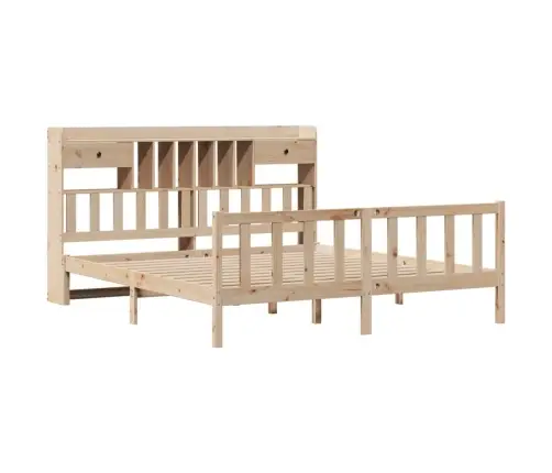 Lova Su Knygų Spinta Be Čiužinio, 180X200cm Pušies Masyvas