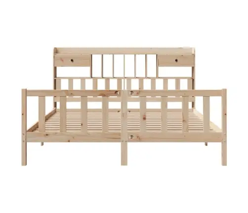 Lova Su Knygų Spinta Be Čiužinio, 180X200cm Pušies Masyvas