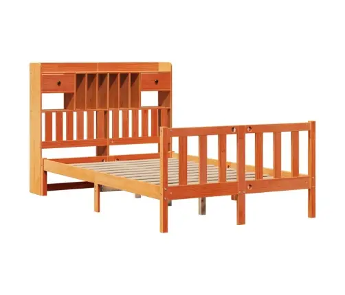 Riiuliga Voodi Ilma Madratsita, Vahapruun, 135X190cm Männipuit