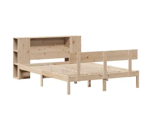 Lova Su Knygų Spinta Be Čiužinio, 120X190cm Pušies Masyvas