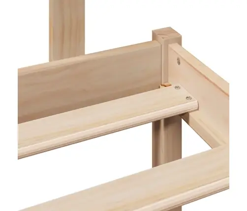 Lova Su Knygų Spinta Be Čiužinio, 180X200cm Pušies Masyvas