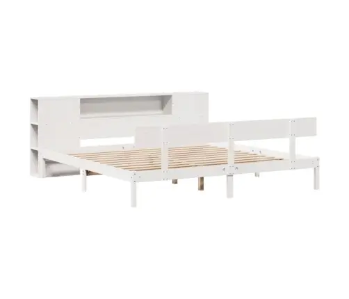 Gulta Ar Grāmatu Plauktu, Bez Matrača, 200X200 Cm, Priedes Koks Vidaxl