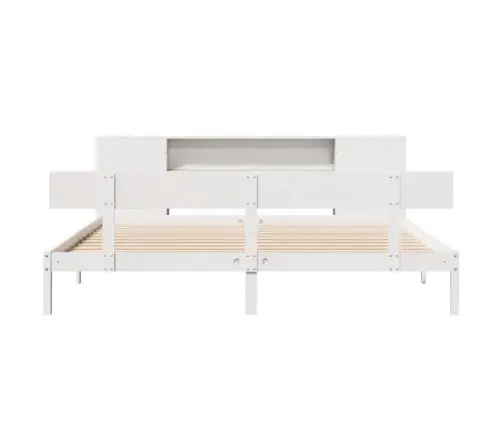 Gulta Ar Grāmatu Plauktu, Bez Matrača, 200X200 Cm, Priedes Koks Vidaxl