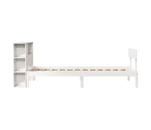 Gulta Ar Grāmatu Plauktu, Bez Matrača, 75X190 Cm, Priedes Koks Vidaxl